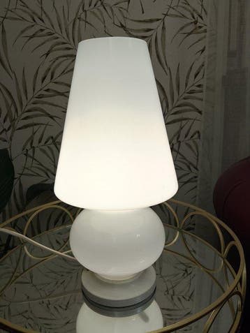 PUREZZA FLUIDA Rara Lampada Fungo in Unico Blocco di Vetro