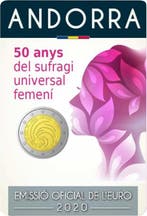 2 € commémorative Andorre Andorra 2 Euro 2020 50 Jahre Un, Verzenden, België