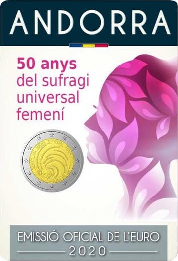 2 € commémorative Andorre Andorra 2 Euro 2020 50 Jahre Un, Verzenden