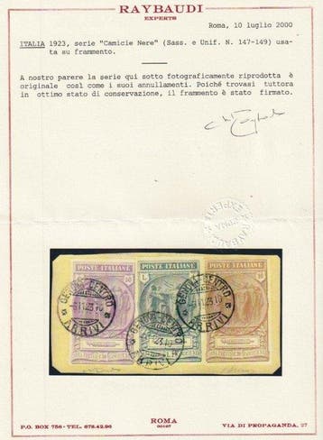 Italië 1923 - Koninkrijk - Serie Camicie Nere usata su, Gestempeld