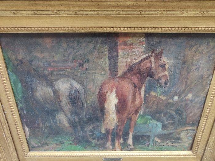 Vittorio Cavalleri (1860-1938) - Cavalli, Antiquités & Art, Art | Peinture | Classique