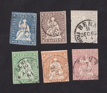 Suisse - Helvetia assise, Postzegels en Munten, Gestempeld