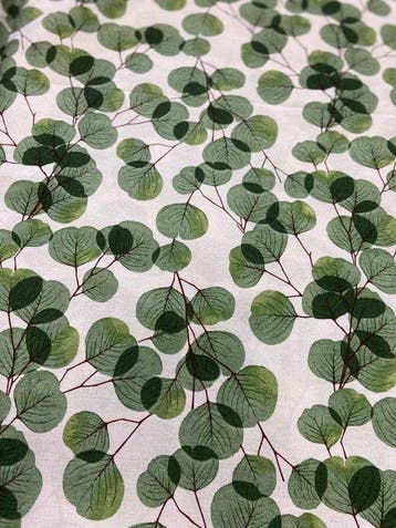 stof met eucalyptusbladeren in dubbele hoogte - Textiel -