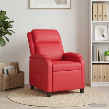 vidaXL Recliner Rood Kunstleer, Verzenden, Nieuw