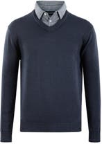 2dekans | Milanoro - Herenpullover met overhemdkraag - Navy, Ophalen of Verzenden, Nieuw