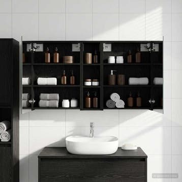 vidaXL Badkamerkast set 3 st 120 x 14,5 x 70 cm Bewerkt hout, Verzenden, Nieuw