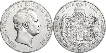 Doppeltaler, daalder 1844, Brandenburg-Pruisen Friedrich..., Verzenden, België