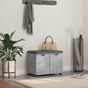 vidaXL Hallenbank Beton Grijs 60 x 38 x 46 cm Geengineerd, Verzenden, Nieuw