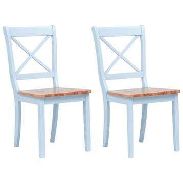 vidaXL Eetkamerstoelen 2 st massief rubberwood grijs en, Verzenden, Nieuw