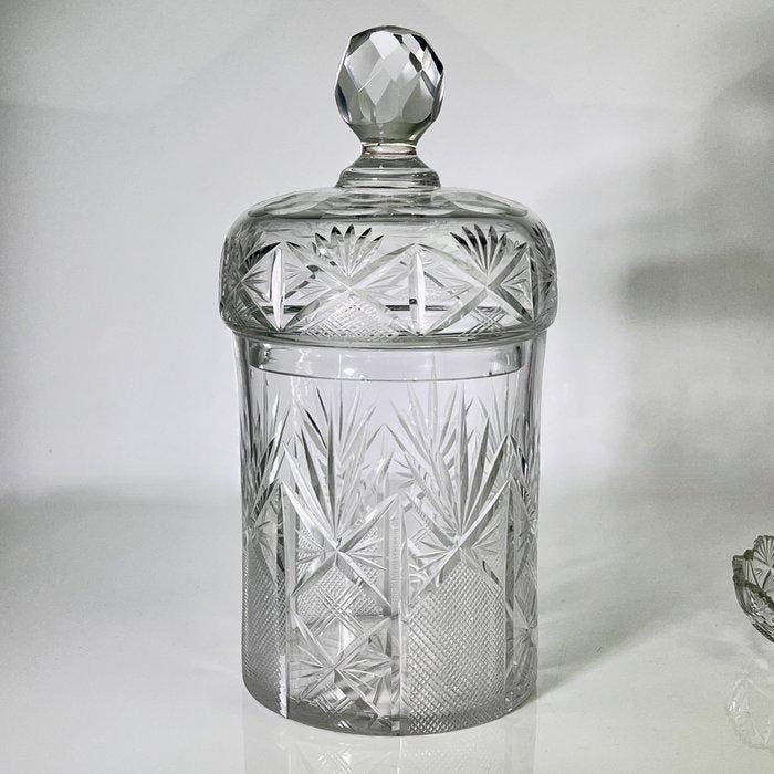 Doos (2) - Handgesneden kristal - waaier- en stergeslepen -, Antiek en Kunst, Antiek | Meubels | Tafels
