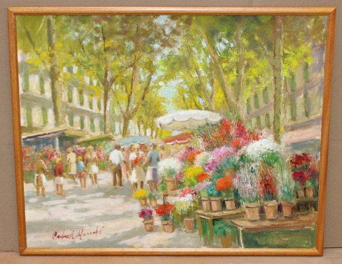 Francisco Carbonell Massabé (1928) - Rambla de las flores, Antiquités & Art, Art | Peinture | Classique