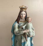 Beeld - Madonna met kind - 40 cm - Biscuit porselein -, Antiek en Kunst