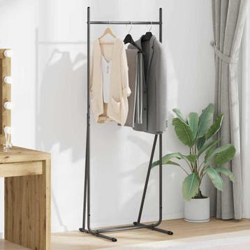 vidaXL Kledingrek Zwart 62 x 48 x 158 cm Staal, Huis en Inrichting, Verzenden, Nieuw