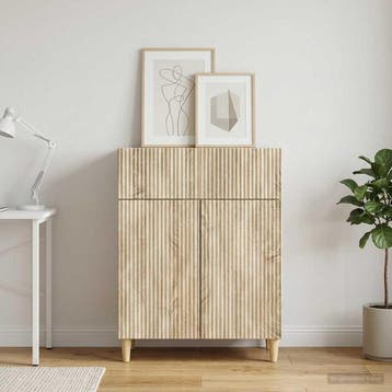 vidaXL Dressoir met lade Sonoma Eiken 66 x 34,5 x 90 cm, Verzenden, Nieuw