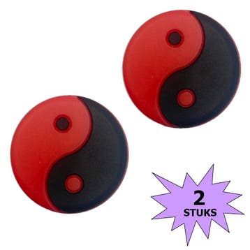 Fako Bijoux - Tennisdemper - Yin Yang - Zwart/Rood - 2 Stuks, Verzenden, Nieuw