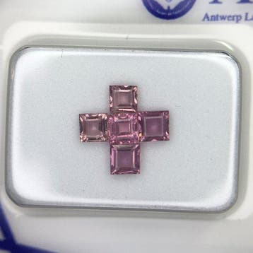 Zonder minimumprijs - 5 pcs Roze, Paars Saffier - 1.01 ct -, Nieuw