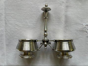 Peper- en zoutstel - Verzilverd metaal - Zout- en