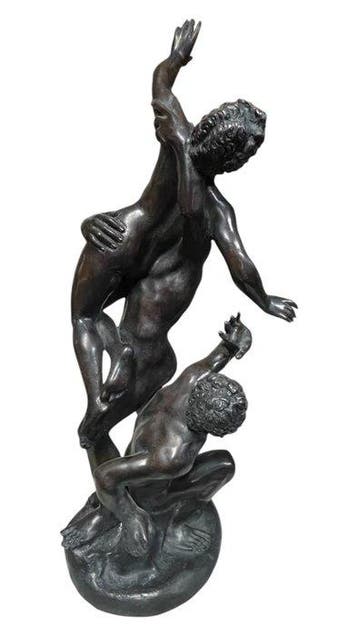 sculptuur, ratto di una sabina - 74 cm - Gepatineerd brons