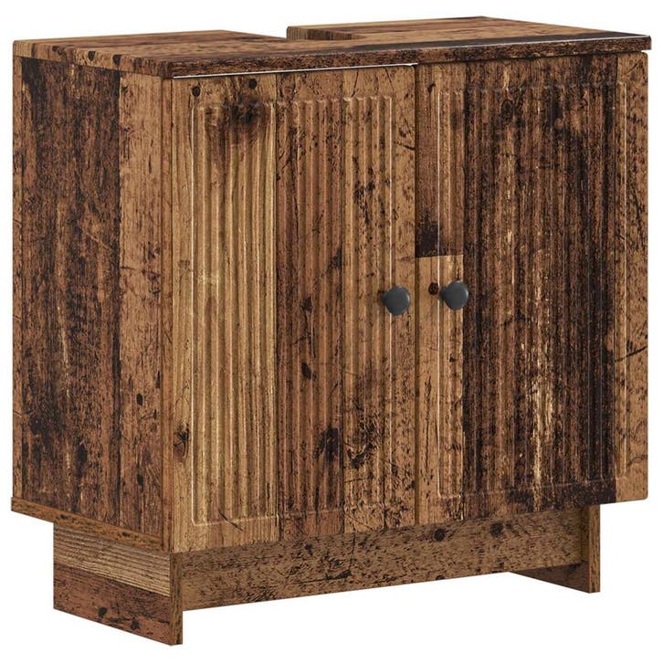 vidaXL Wastafel kabinet voor de badkamer EDE Oud hout, Huis en Inrichting, Badkamer | Badkamermeubels, Nieuw, Verzenden
