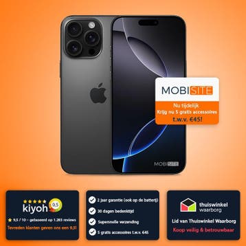 iPhone 16 Pro 128GB - 4 Gratis Accessoires – Accu tot 100%, IPhone 16 Pro, 128 GB, Verzenden, Refurbished