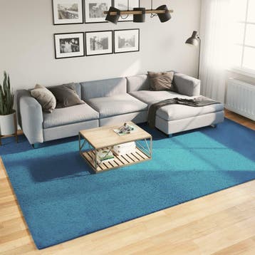 vidaXL Vloerkleed OVIEDO laagpolig 240x340 cm turquoise, Verzenden