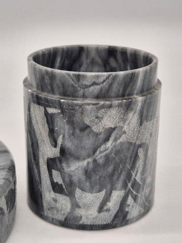 Marmor Raucherset – Aschenbecher und Zigarettenbecher mit