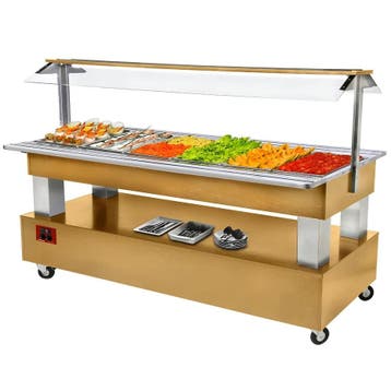 Gekoeld Buffet | GOURMET LINE | Hout/RVS | 6x 1/1 GN |, Verzenden, Nieuw in verpakking