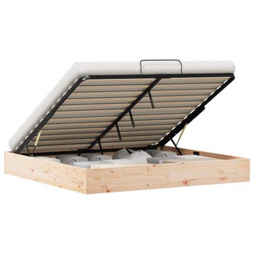 vidaXL Ottoman bedframe met opbergruimte Naturel 180 x 200, Verzenden, Nieuw