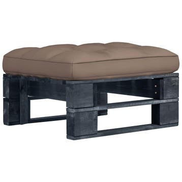vidaXL Tuinhocker pallet zwart geïmpregneerd grenenhout, Verzenden, Nieuw