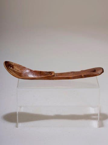 Ethiopische paplepel – hout – prachtige patina door gebruik