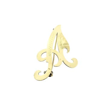 Gouden broche van de letter A, Handtassen en Accessoires, Broches, Ophalen of Verzenden, Gebruikt, Goud, Goud