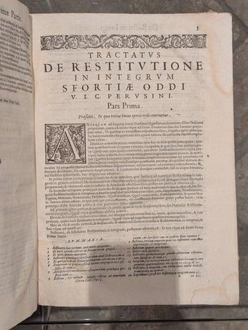 Sfortia Oddi - De restitutione in integrum - 1623