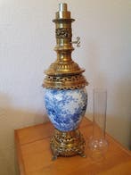 Lamp - Messing, Porselein, Glas - Antieke moderator-lamp