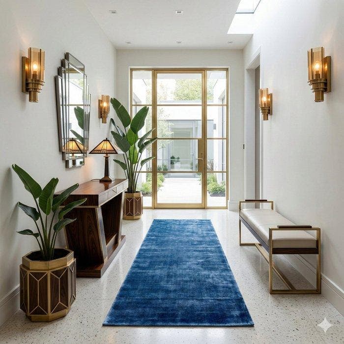 Luxe blauwe Gabbeh - Loper - 220 cm - 70 cm - ongebruikt en, Huis en Inrichting, Stoffering | Tapijten en Vloerkleden