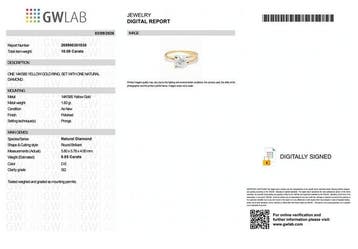 Zonder minimumprijs - Ring - 14 karaat Geel goud - 0.85ct., Nieuw