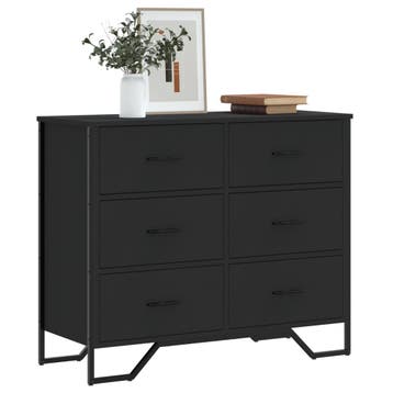 vidaXL Ladekast 91x35,5x74,5 cm bewerkt hout zwart, Verzenden