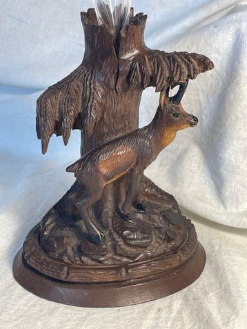 Foret Noire - Eenbloemige vaas - Chamois - Hout, Glas of, Antiek en Kunst