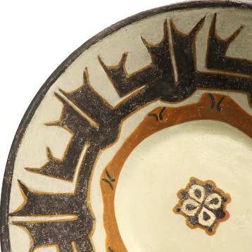 Islamitisch Terracotta Grote schaal met Kufische inscriptie