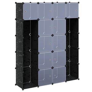 vidaXL Kast modulair met 14 vakken 37x146x180,5 cm zwart en, Verzenden, Nieuw