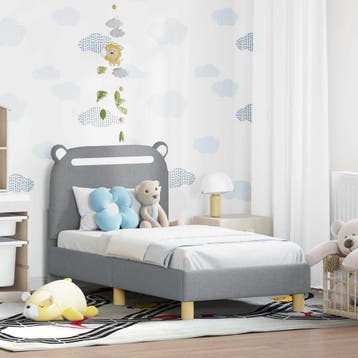 vidaXL Peuterbedframe met hoofdboard Lichtgrijs 70 x 140 cm, Verzenden, Nieuw