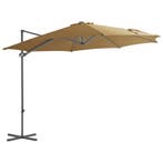 vidaXL Zweefparasol met stalen paal 300 cm taupe, Verzenden, Nieuw