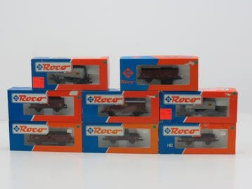 Schaal H0 Roco set van 8 goederenwagons #804 (Aanbiedingen), Gebruikt, Wagon, Ophalen of Verzenden, Roco