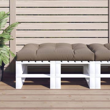 vidaXL Palletkussen 120x80x12 cm stof taupe, Verzenden, Nieuw