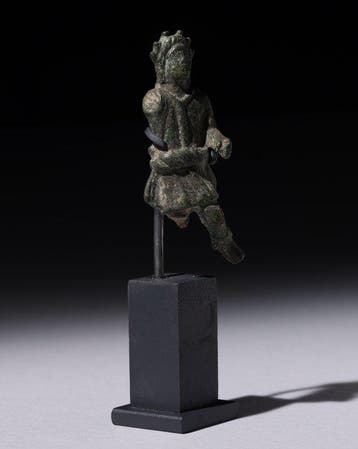 Oud-Romeins bronzen beeld van de god Lar - 7.4 cm
