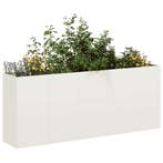vidaXL Plantenbak 200x40x80 cm koudgewalst staal wit, Verzenden