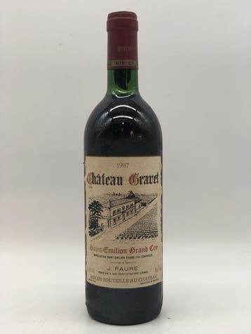 1 x 75cl Chateau Gravet St.Emilion GC 1987 (Bordeaux, rood), Ophalen of Verzenden, Rode wijn