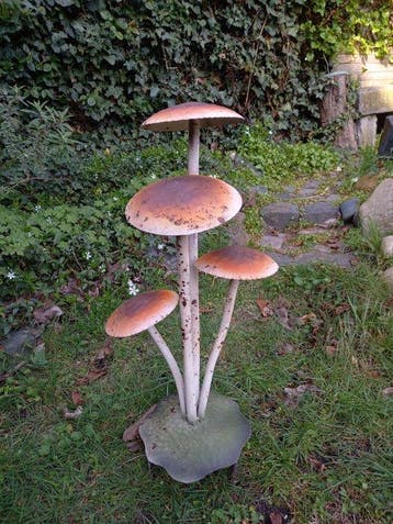 Sculpture, Decorative Garden Picker, Mushrooms - 50 cm -