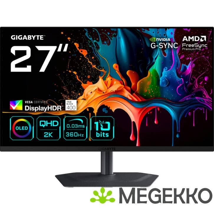 Gigabyte MO27Q3 27  Quad HD 360Hz QD-OLED Gaming monitor, Computers en Software, Monitoren, Nieuw, Verzenden
