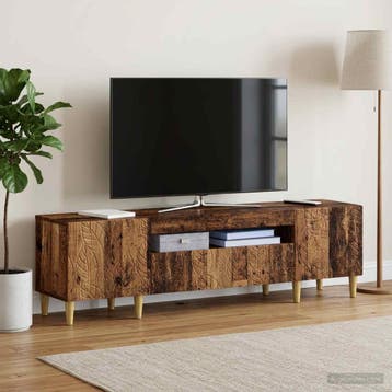 vidaXL LED tv-meubel Oud hout Bewerkt hout, Verzenden