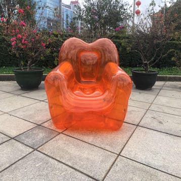 Opblaasstoel Funtastic Oranje Campingstoel Opblaasbare Kampe, Verzenden, Nieuw